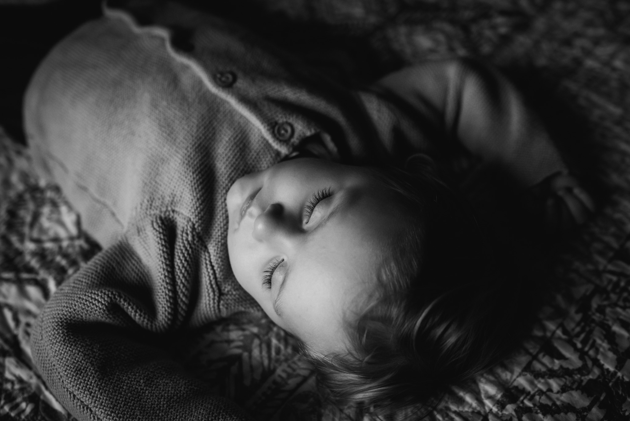 Storytelling in Black and White - baby sleeping