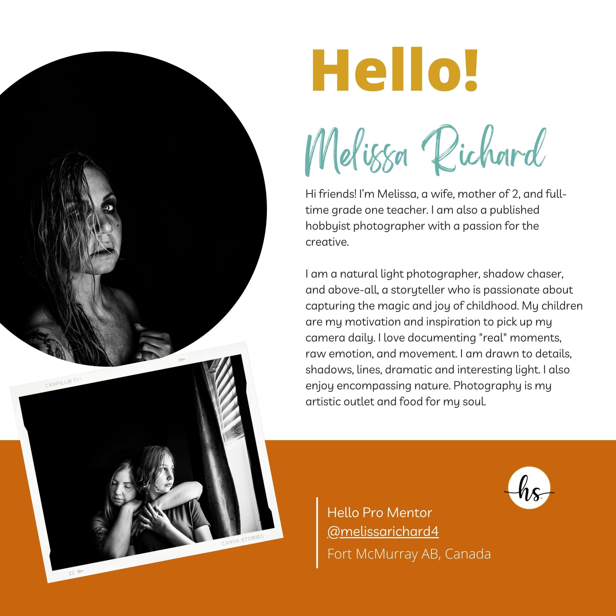Bio: Melissa Richard Pieces of Me Mastering Self Portraits