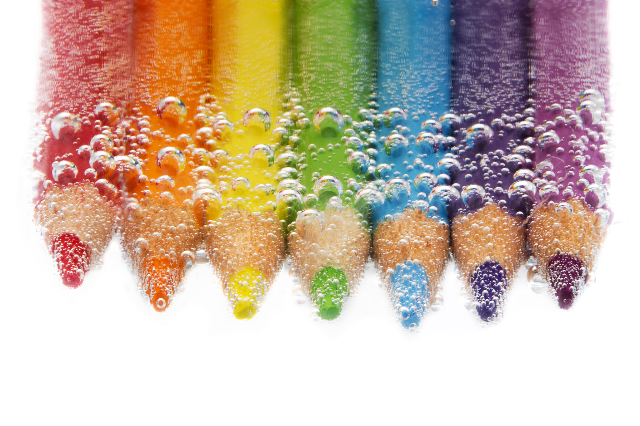 Colored Pencils in Sparkling Water