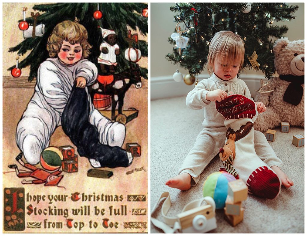 Vintage holiday inspiration - Child with stocking