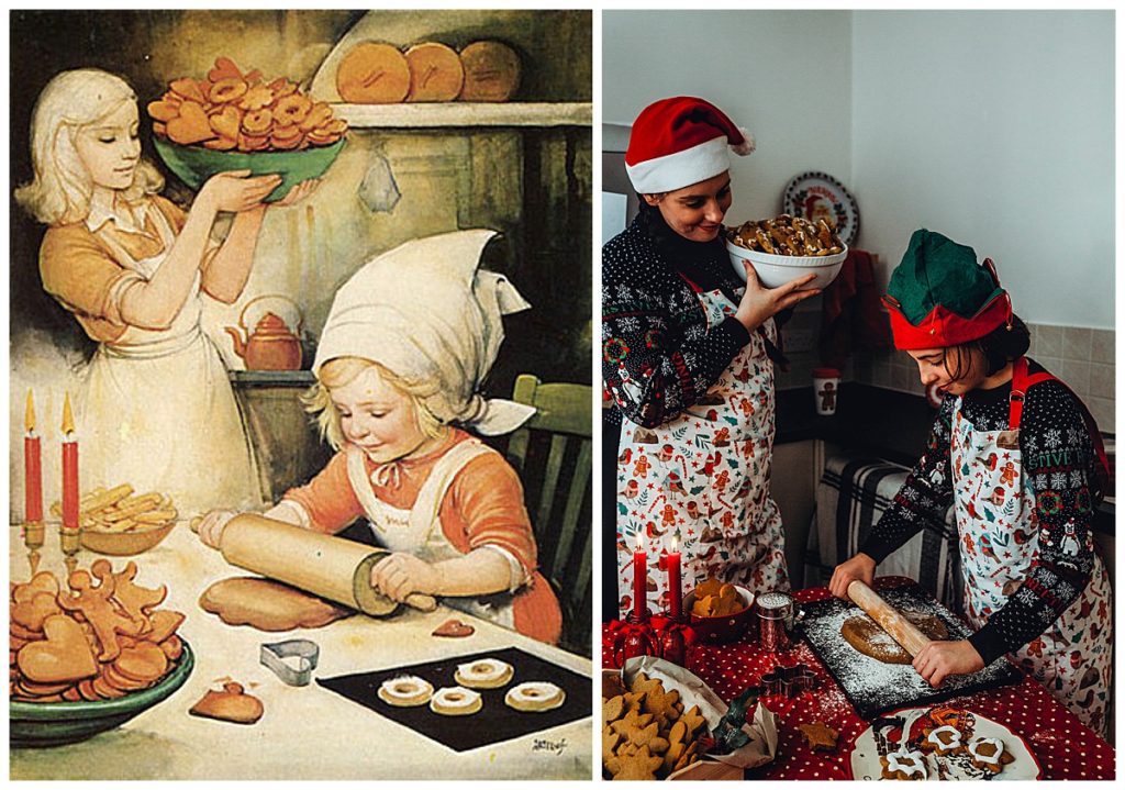Vintage holiday inspiration - Children baking