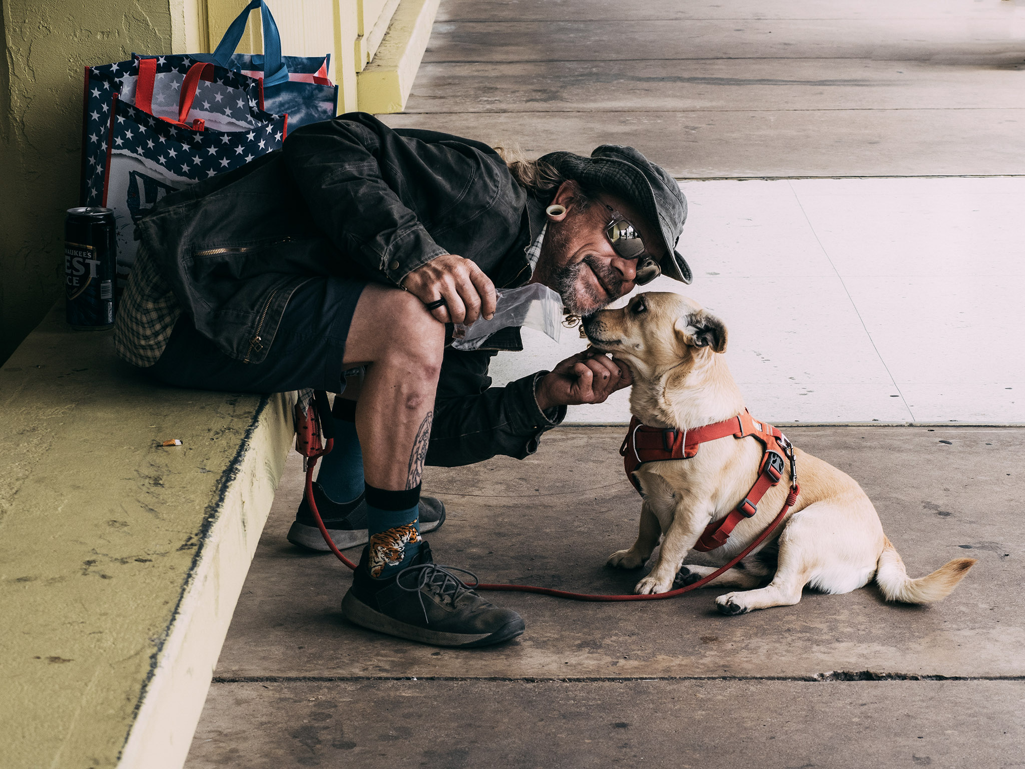Street Photography - man with his dog