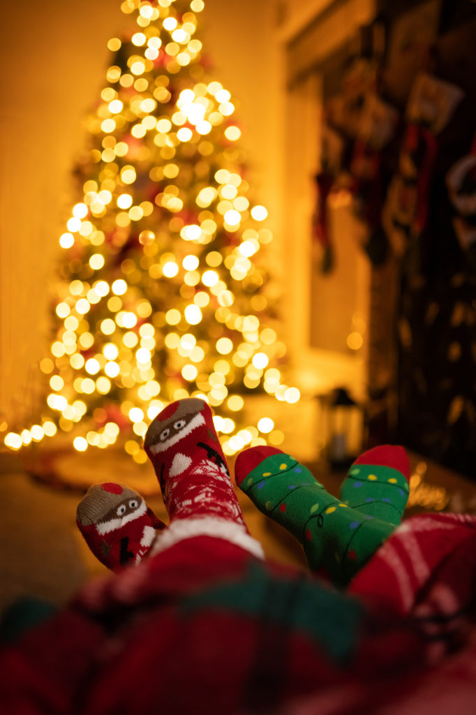 Cozy Christmas Socks by tree