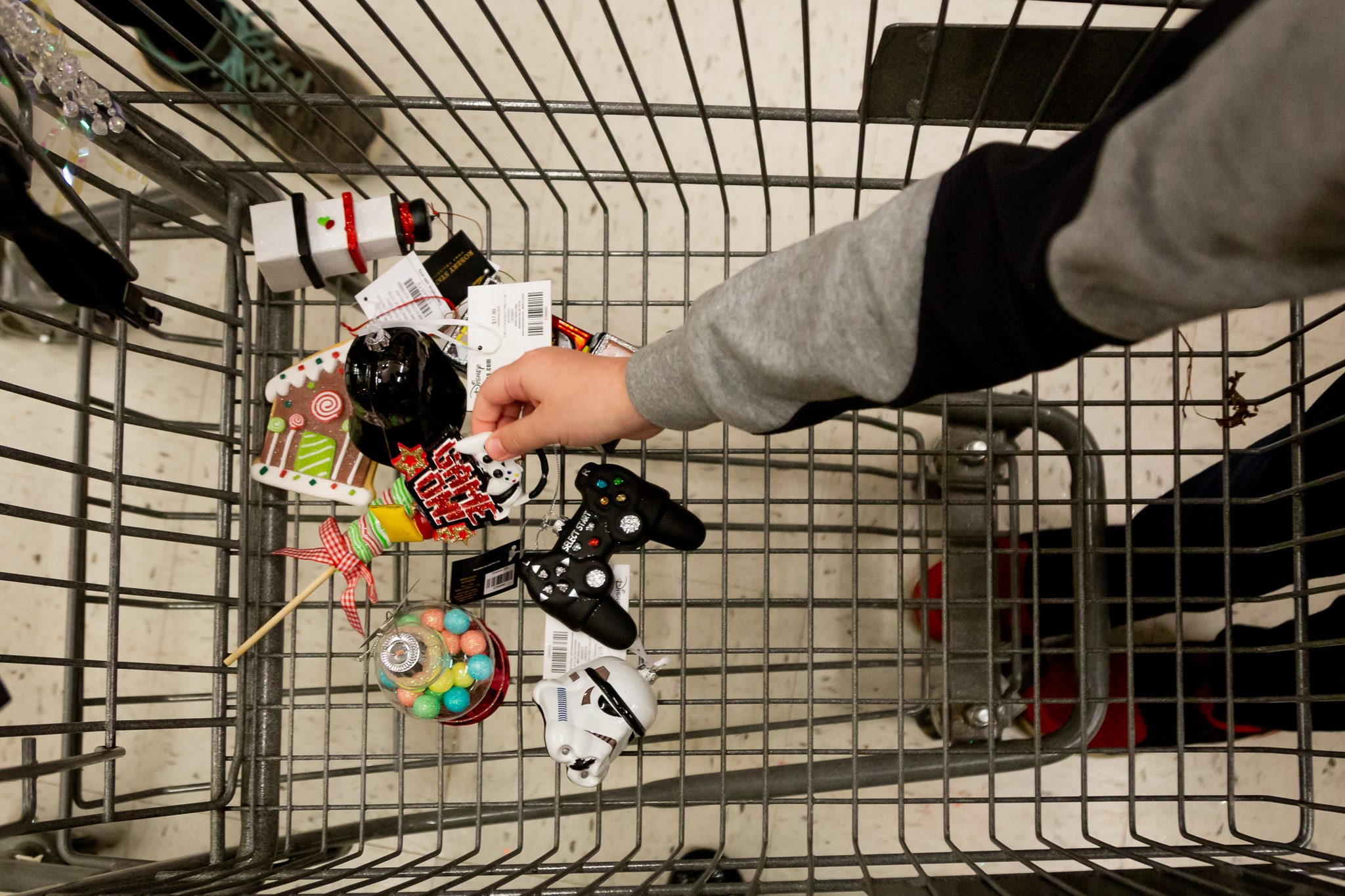 Gear vs Education - puting ornaments in shopping cart