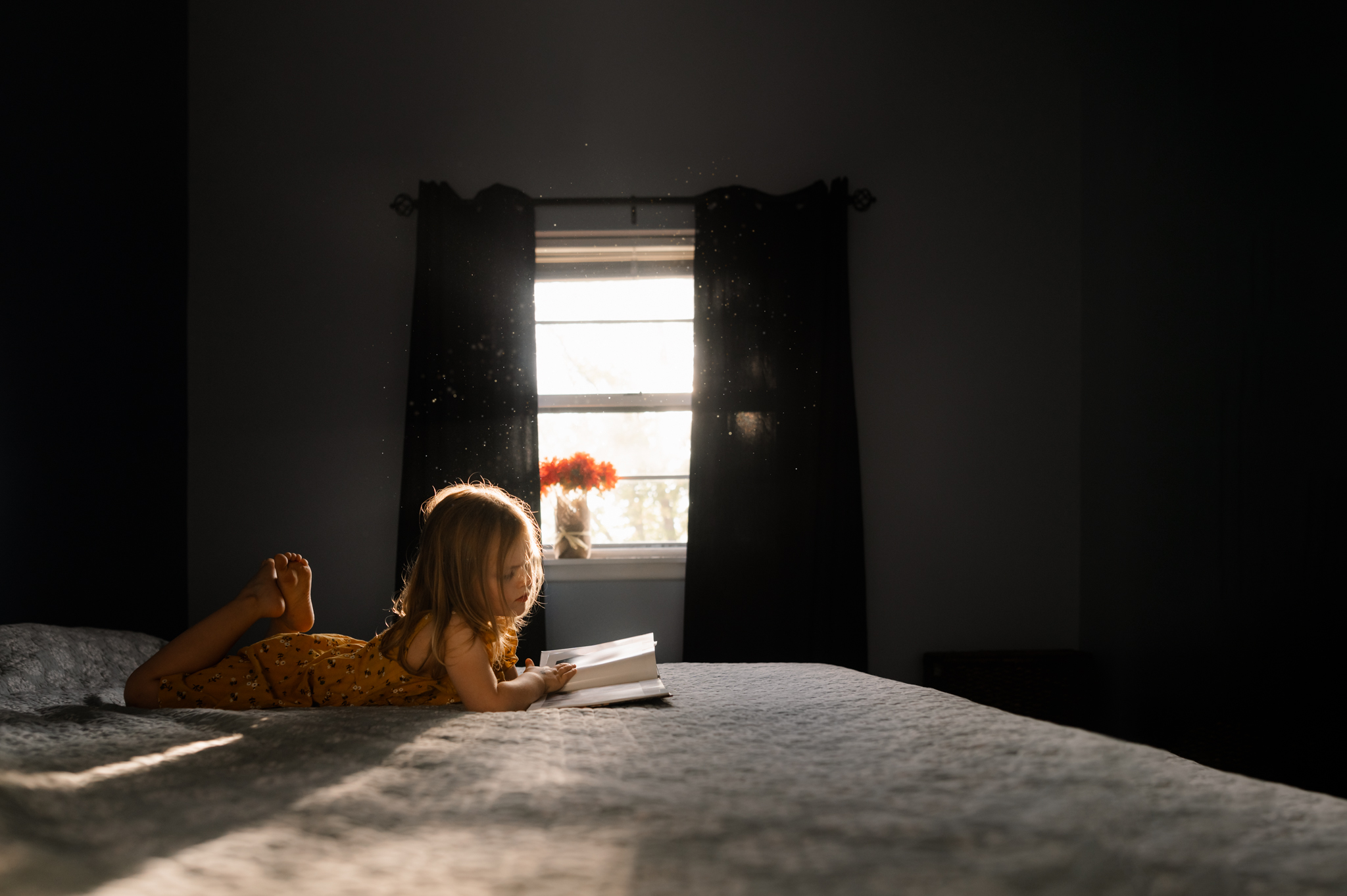5 Spots in Your House to Capture Low Light Images - girl on bed