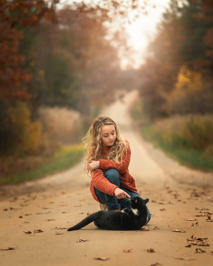 4 Tips for Capturing a Beautiful Autumn - little girl with cat