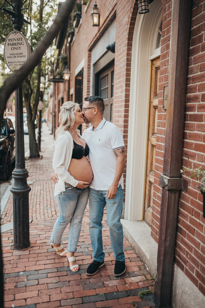 Bumping into Perfection - maternity couple in urban setting